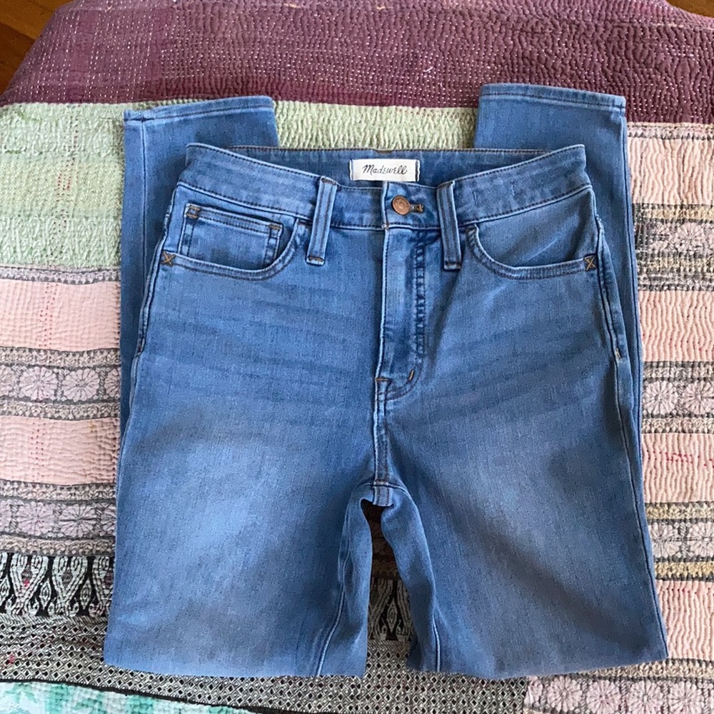 Madewell High Rise Curvy Roadtripper Sunbury Wash Super Skinny Denim Jea…